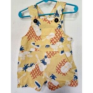 Kam Kids Hawaii Yellow Pineapple Shortalls  Infants Size 12 Months